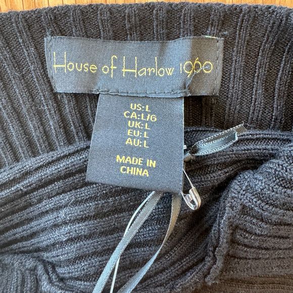 NWT* House of Harlow 1960 Women's Rib Knit Bralette Black Top - Women's Large - Picture 3 of 7